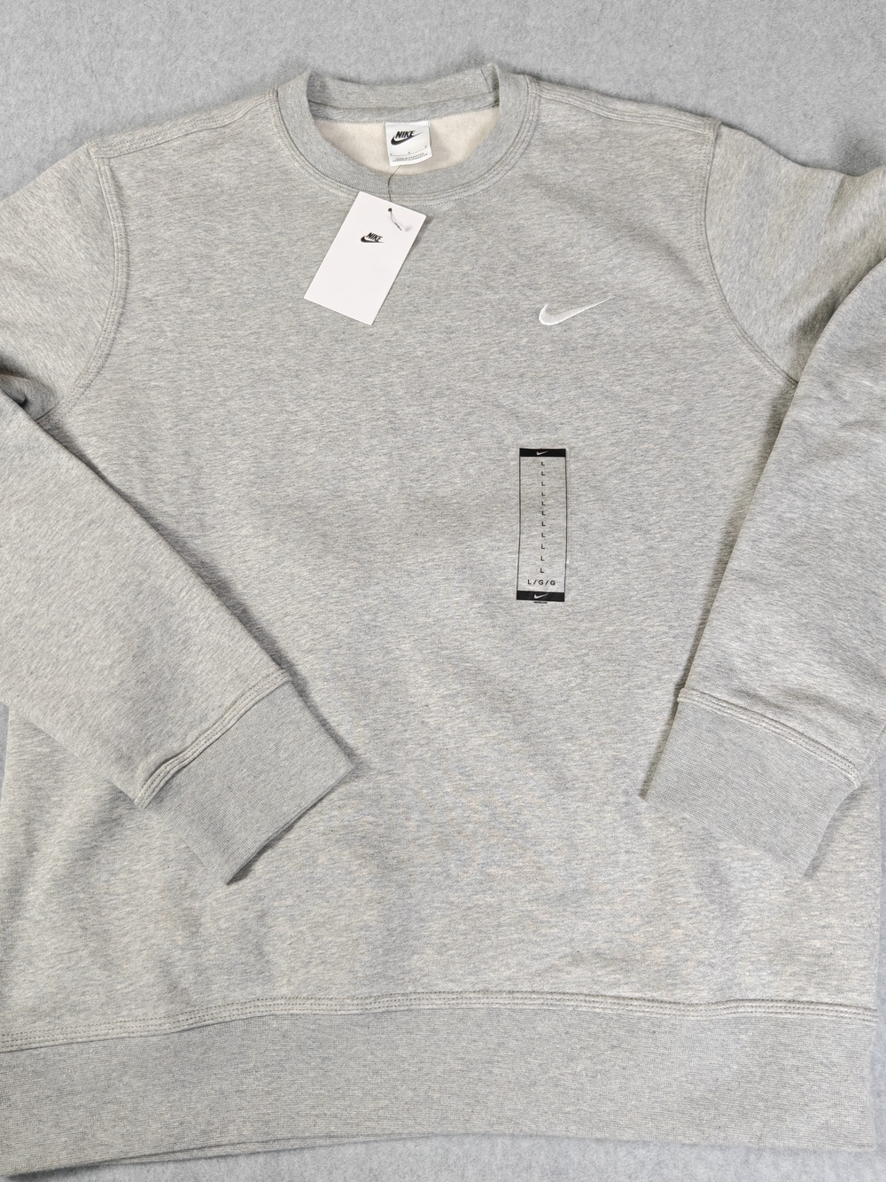 Nike Men's Grey Swoosh Crewneck Sweatshirt